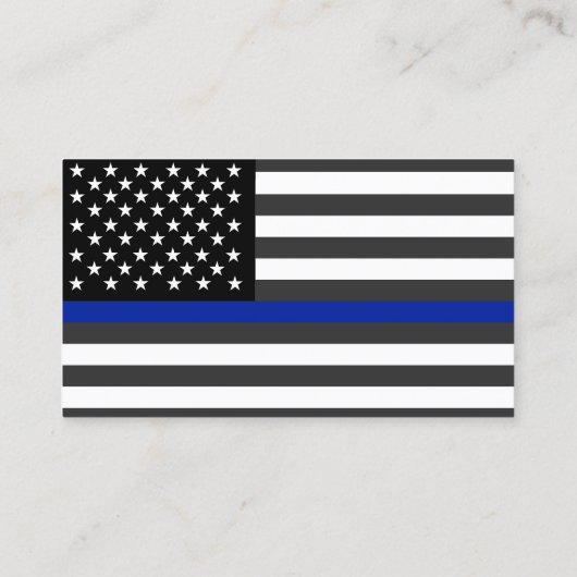 Thin Blue Line Polizeiflag Custom Visitenkarte (Rückseite)