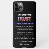 Thin Blue Line Polizeigebet PERSONALISIERTER Haush iPhone Hülle (Rückseite)