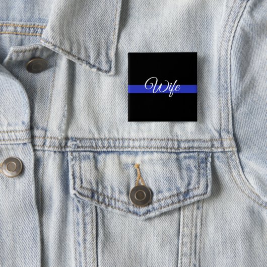 Thin Blue Line: Polizeiliche Ehefrau Button (Beispiel)