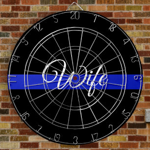 Thin Blue Line: Polizeiliche Ehefrau Dartscheibe