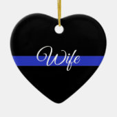 Thin Blue Line: Polizeiliche Ehefrau Keramik Ornament (Vorne)