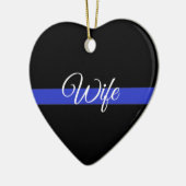 Thin Blue Line: Polizeiliche Ehefrau Keramik Ornament (Links)