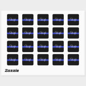 Thin Blue Line: Polizeiliche Ehefrau Quadratischer Aufkleber (Blatt)