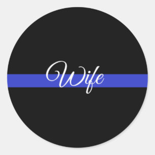 Thin Blue Line: Polizeiliche Ehefrau Runder Aufkleber