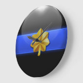 Thin Blue Line - Polizeiliche Hauptzeichen Große Wanduhr (Winkel)