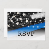 Thin Blue Line | Polizeiliche UAWG Einladungspostkarte (Vorne/Hinten)