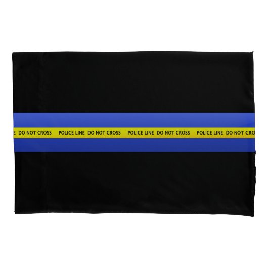 Thin Blue Line Polizeilinie Kriminalitätszene Band Kissenbezug (Vorderseite)