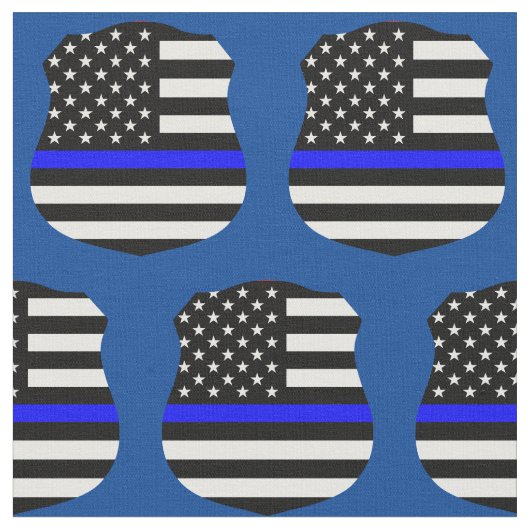 Thin Blue Line Polizeischildmuster Stoff (Nahaufnahme)