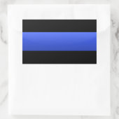 Thin Blue Line Polizeiunterstützer Rechteckiger Aufkleber (Tasche)