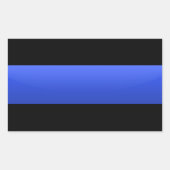 Thin Blue Line Polizeiunterstützer Rechteckiger Aufkleber (Vorderseite)