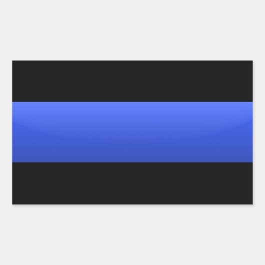 Thin Blue Line Polizeiunterstützer Rechteckiger Aufkleber (Vorderseite)