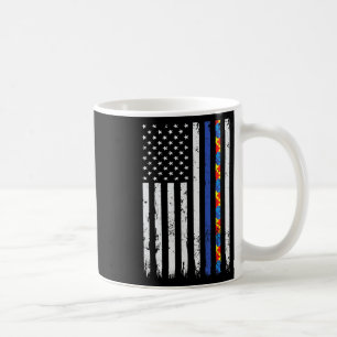 Thin Blue Line Polizeiunterstützung Autismus 4. Ju Kaffeetasse