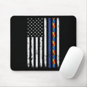 Thin Blue Line Polizeiunterstützung Autismus 4. Ju Mousepad (Mit Mouse)