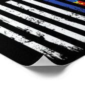 Thin Blue Line Polizeiunterstützung Autismus 4. Ju Poster (Ecke)
