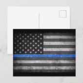 Thin Blue Line Postkarte (Vorne/Hinten)