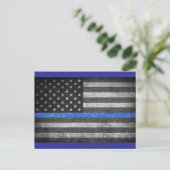 Thin Blue Line Postkarte (Stehend Vorderseite)