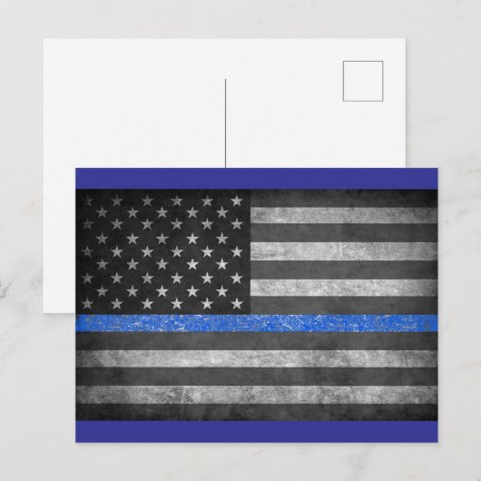 Thin Blue Line Postkarte (Vorne/Hinten)