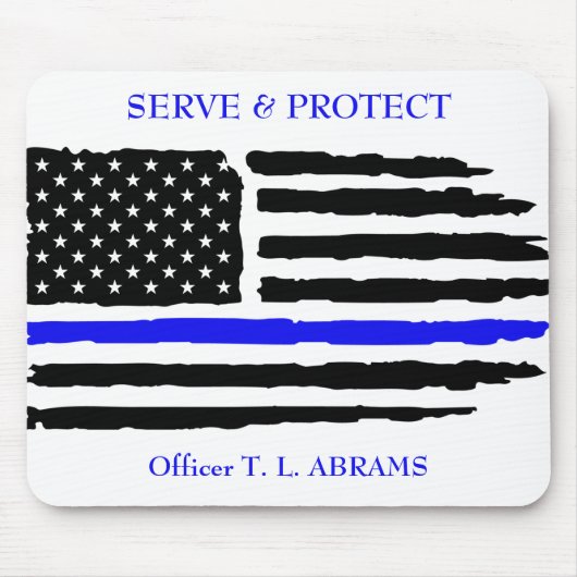 Thin Blue Line Protect und Serve Mousepad (Vorne)