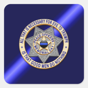 Thin Blue Line Quadratischer Aufkleber