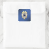 Thin Blue Line Quadratischer Aufkleber (Tasche)