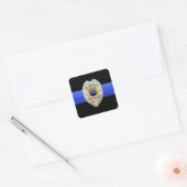 Thin Blue Line Quadratischer Aufkleber (Umschlag)