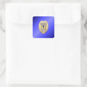 Thin Blue Line Quadratischer Aufkleber (Tasche)
