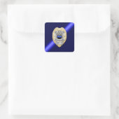 Thin Blue Line Quadratischer Aufkleber (Tasche)