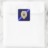 Thin Blue Line Quadratischer Aufkleber (Tasche)