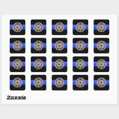 Thin Blue Line Quadratischer Aufkleber (Blatt)