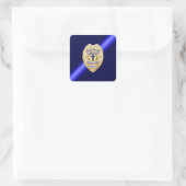 Thin Blue Line Quadratischer Aufkleber (Tasche)