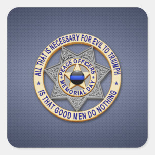 Thin Blue Line Quadratischer Aufkleber