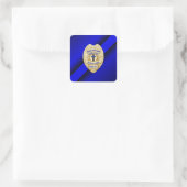 Thin Blue Line Quadratischer Aufkleber (Tasche)