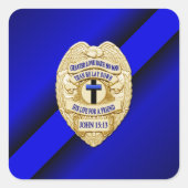 Thin Blue Line Quadratischer Aufkleber (Vorderseite)