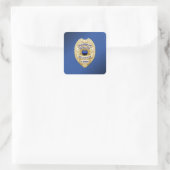 Thin Blue Line Quadratischer Aufkleber (Tasche)