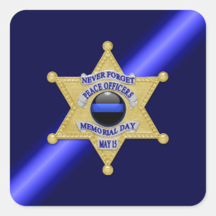 Thin Blue Line Quadratischer Aufkleber