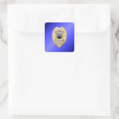 Thin Blue Line Quadratischer Aufkleber (Tasche)