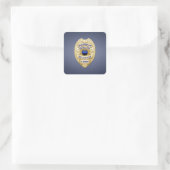 Thin Blue Line Quadratischer Aufkleber (Tasche)