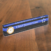 Thin Blue Line - Rank der Chief 5 Stars Namensplakette (Seite)