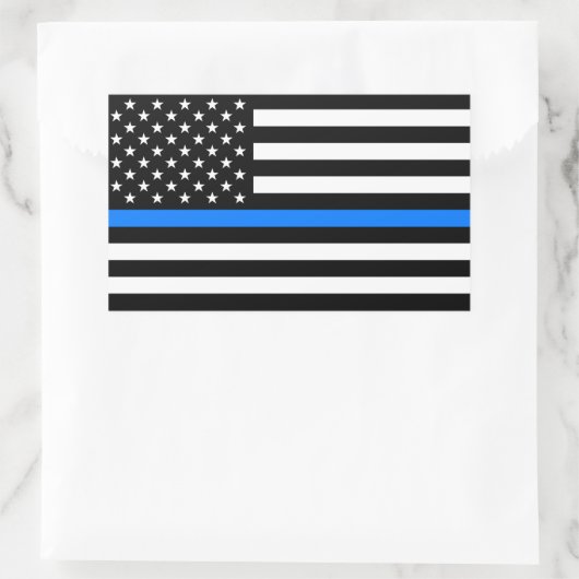 "THIN BLUE LINE" RECHTECKIGER AUFKLEBER (Tasche)