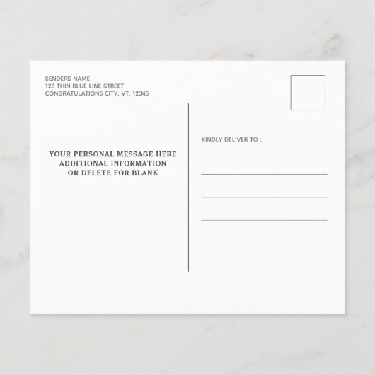 Thin Blue Line, Referent für Haushalt (Rückseite)