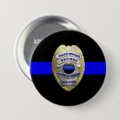 Thin Blue Line Remüde Abzeichen Medallion Schaltfl Button (Vorne & Hinten)