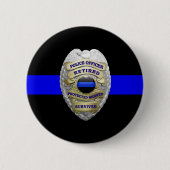 Thin Blue Line Remüde Abzeichen Medallion Schaltfl Button (Vorderseite)