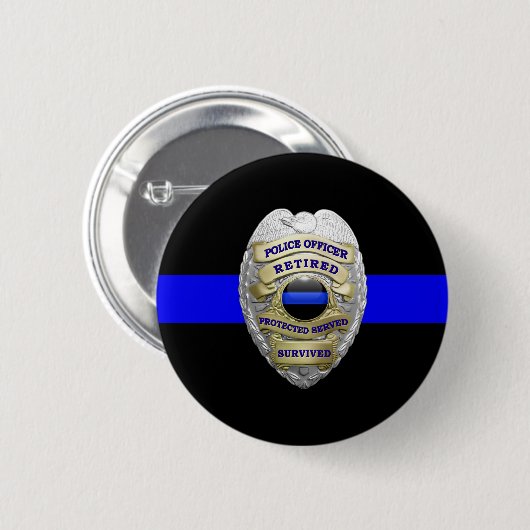 Thin Blue Line Remüde Abzeichen Medallion Schaltfl Button (Vorne & Hinten)