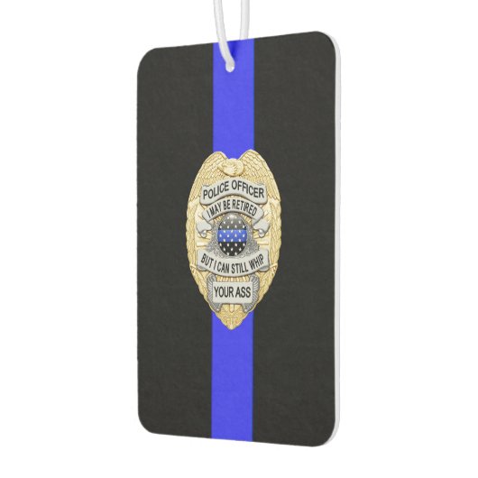 Thin Blue Line Remüde Officer Abzeichen Autolufterfrischer (Links)