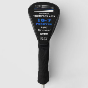 Thin Blue Line Rentirement Gift Police Officer Golf Headcover