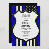 Thin Blue Line Retirement Einladung (Vorne/Hinten)