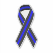 Thin Blue Line Ribbon Aufkleber (Vorderseite)