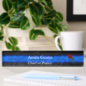 Thin Blue Line - Rose Desk Namplate Namensplakette