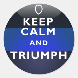 Thin Blue Line - Ruhe und Triumph Behalten Runder Aufkleber