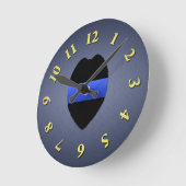 Thin Blue Line Runde Wanduhr (Winkel)